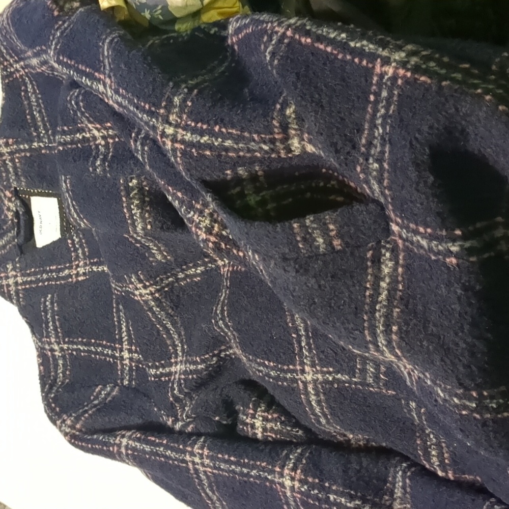 Old Navy Textured Plaid Cozy Coatigan Coat